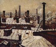 Gustave Caillebotte Toits sous la neige, Paris painting